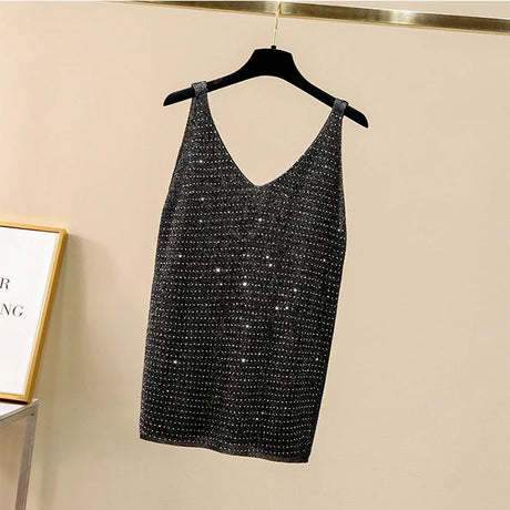 Women High Elastic Knitted Vest Tops Summer