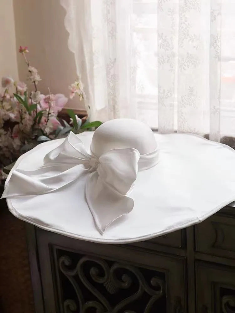 In Stock White Wedding Hats For Women Elegant