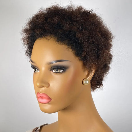 Ombre Highlight Honey Brown Low Cut Afro Wig/Afro