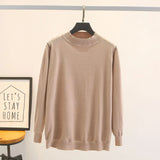 Fall Winter 100Kg Simple Temperament Beaded Mock Neck