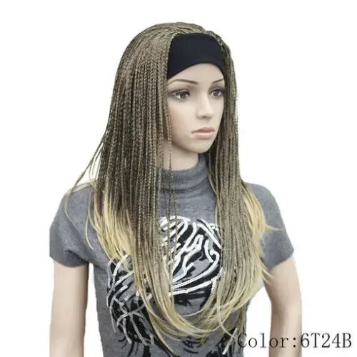 8-Color Long Straight Headband Braided Wig for Women