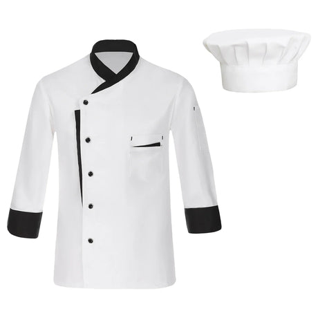 Men Chef Shirt Long Sleeve Cosplay Jacket Kitchen