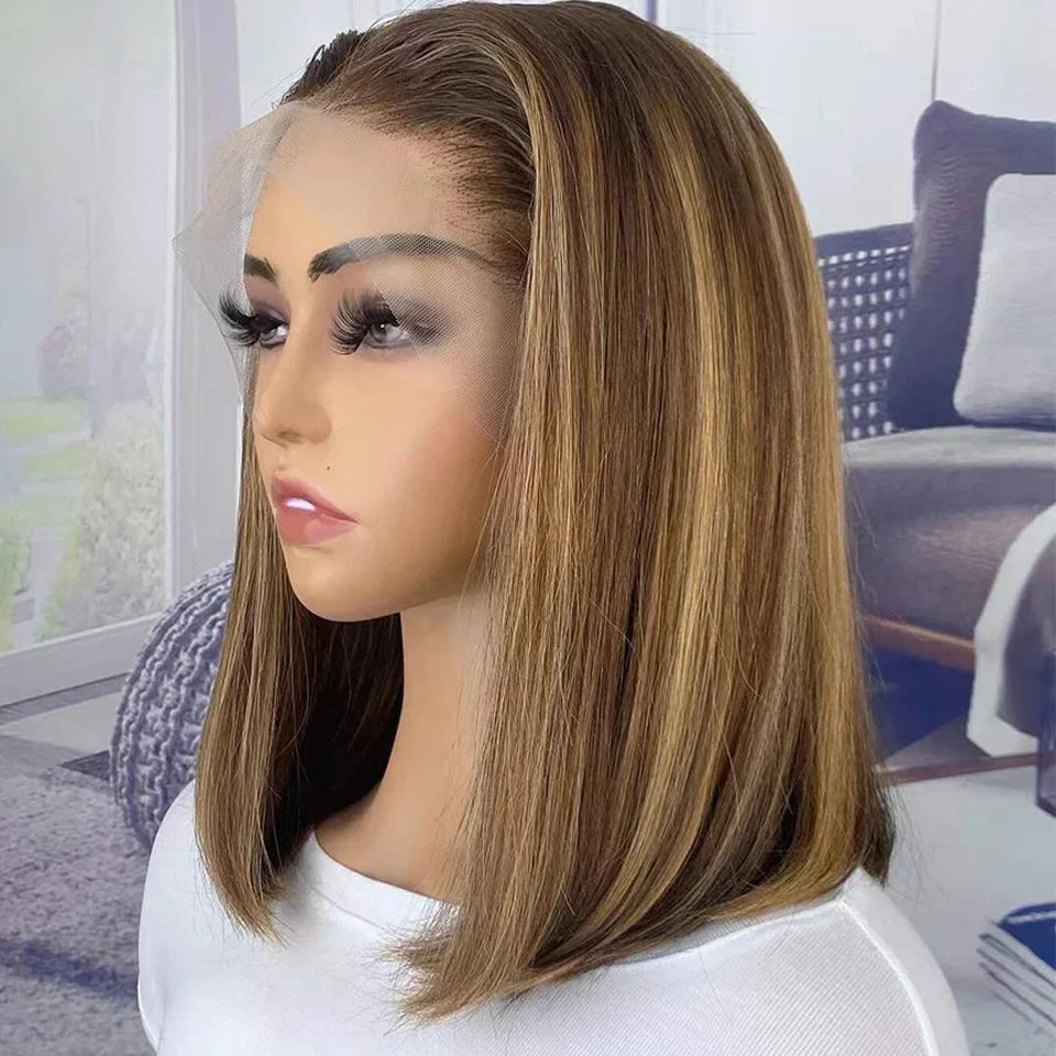 Straight Highlight Lace Front Human Hair 13X4 Lace