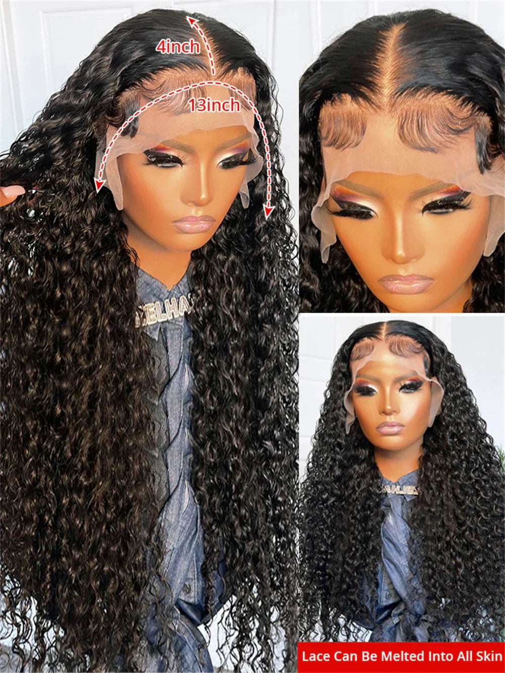 Deep Wave Hd Lace Frontal Wig Glueless Brazilian