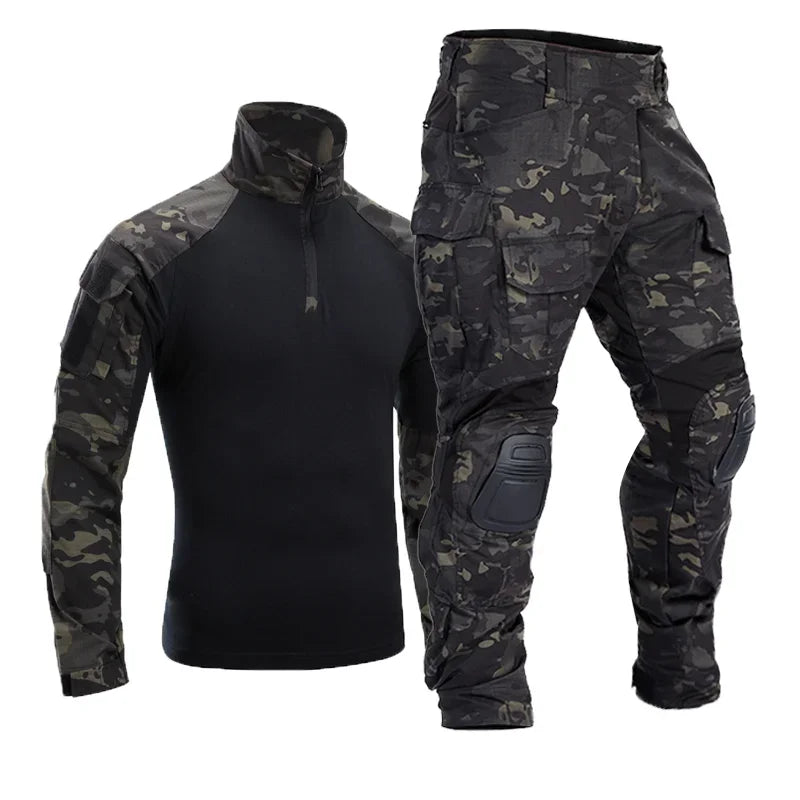 Men Military Tactical Trousers Cp Camouflage Cargo Knee