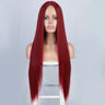 Peach Long Straight Red Pink Natural Hairline Wig