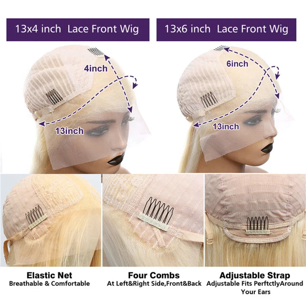 Hd Lace Frontal Wig Transparent Honey Blonde Body