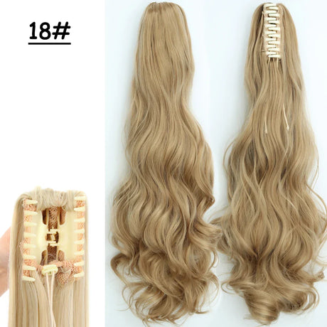 Synthetic Claw Clip On Ponytail Hair Extensions Long