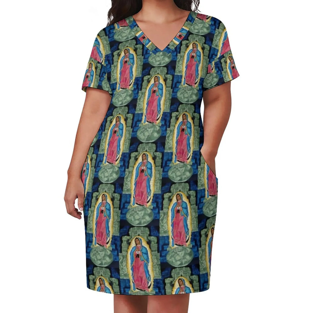 Virgin Mary Catholic Dress Short Sleeve Our Lady