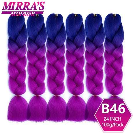 Jumbo Ombre Braids - Black, Brown, Blue, Pink