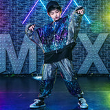 Children' Performance Suit, Drum Stand, Male Children' Glitter,