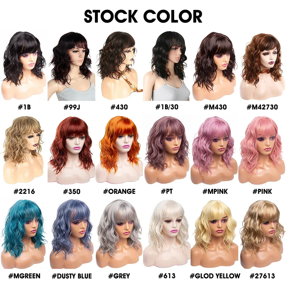 Amir Brown Wigs Synthetic Natural Wavy Wigs For