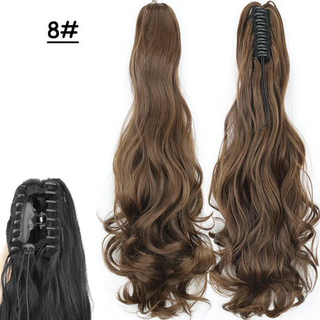 Synthetic Claw Clip On Ponytail Hair Extensions Long