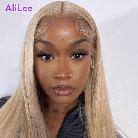 Ash Blonde Color Straight  Lace Frontal