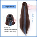 Long Wavy Straight Claw Clip On Ponytail Hair