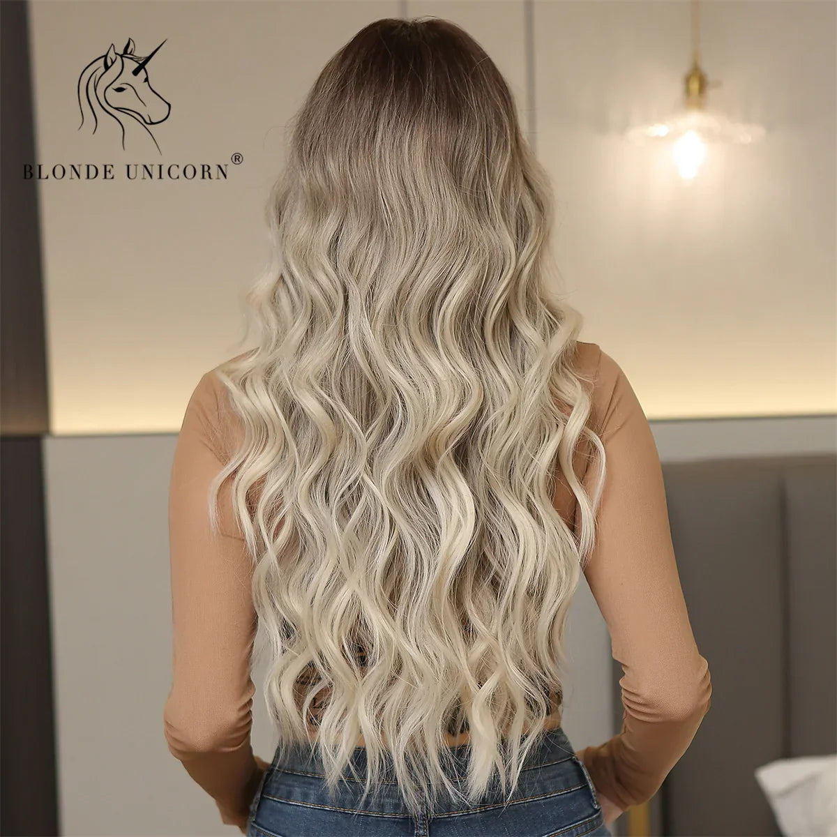 Blonde Unicorn Ombre Brown Blonde Synthetic Wig Long