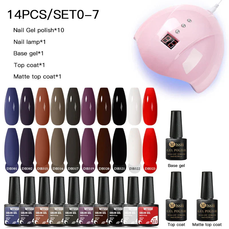 Gel Nail Polish Set With W