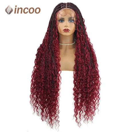 Wig For Black Woman Knotless Goddess Locs With Curly Hair