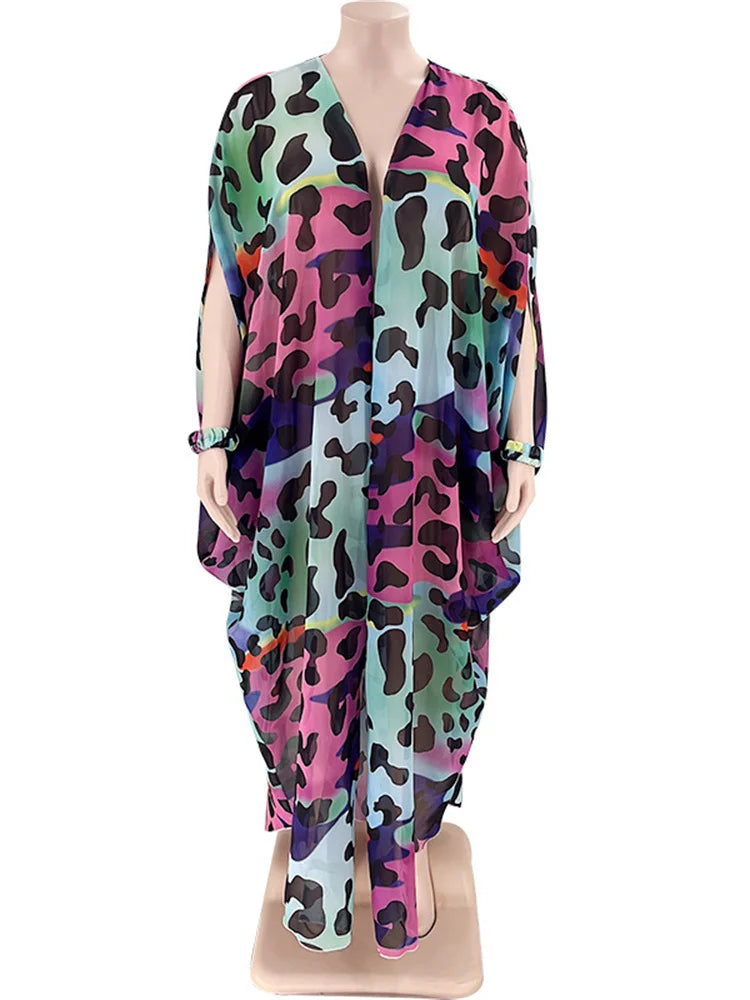 Somo Two Piece Set Women Dress And Shawl