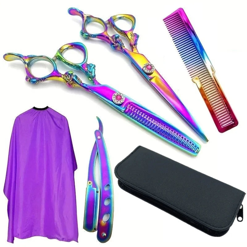 Colorful Hairdressing Scissors Set, Hair Cutting Scissors