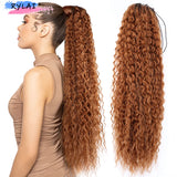 Long Curly Ponytail Synthetic Drawstring Ponytail Extensions Clip