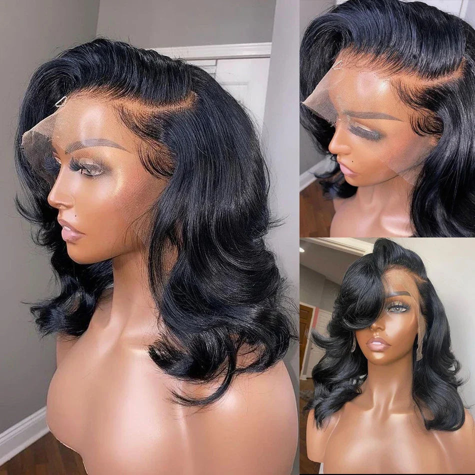 Body Wave Natural Black Bob Peruvian Human Hair