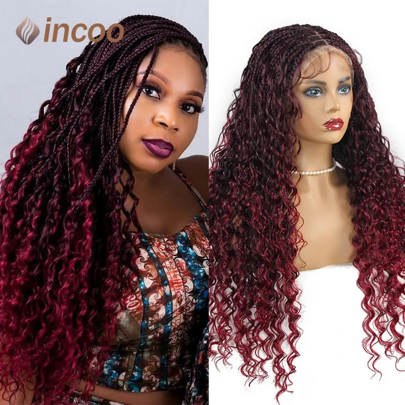 Bohemia Full Lace Box Braided Wig Synthetic