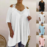 Tops Women' Summer Size Short Sleeve Solid T