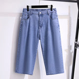 Women Hip Summer Loose Denim Capris High