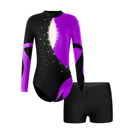 Kids Girls Ballet Gymnastic Leotard Skating Performance Costume