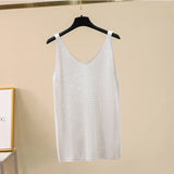 Women High Elastic Knitted Vest Tops Summer