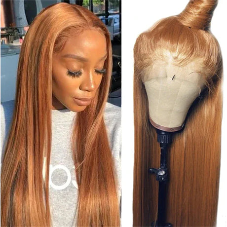 Ginger Blonde Lace Wigs For Black Women Straight