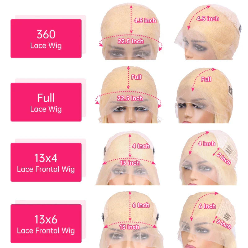Straight Blonde Lace Front Wig Human Hair 13X4