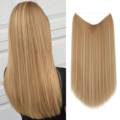 Synthetic Hair Extension No Clip Natural Hair Piece