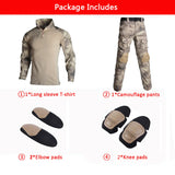 Men' Tactical Suit With Pads Combat Shirt/Pants Military