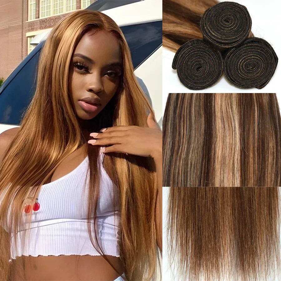 Highlight Bundles Brazilian Straight Human Hair Bundles