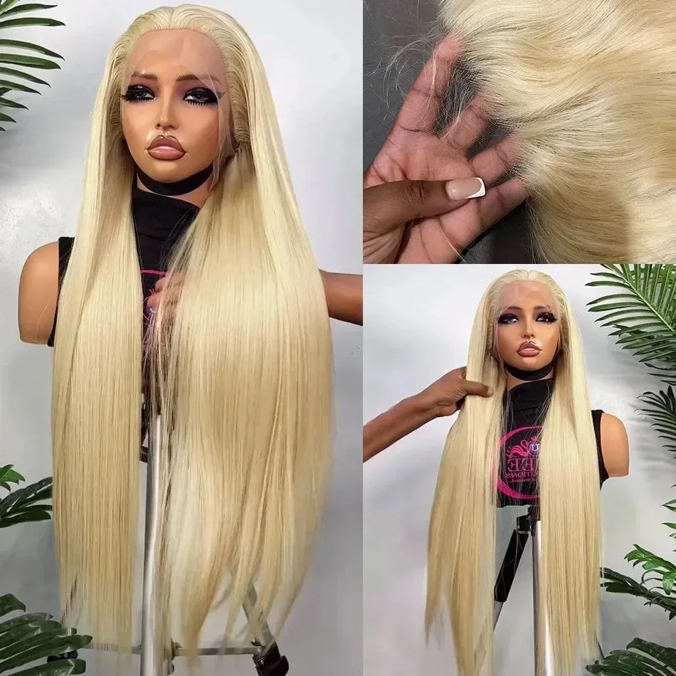 Blonde Straight X Lace Front Human Hair Wigs