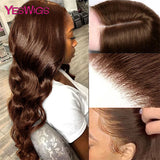 Chocolate Brown Colored Lace Front Human Hair