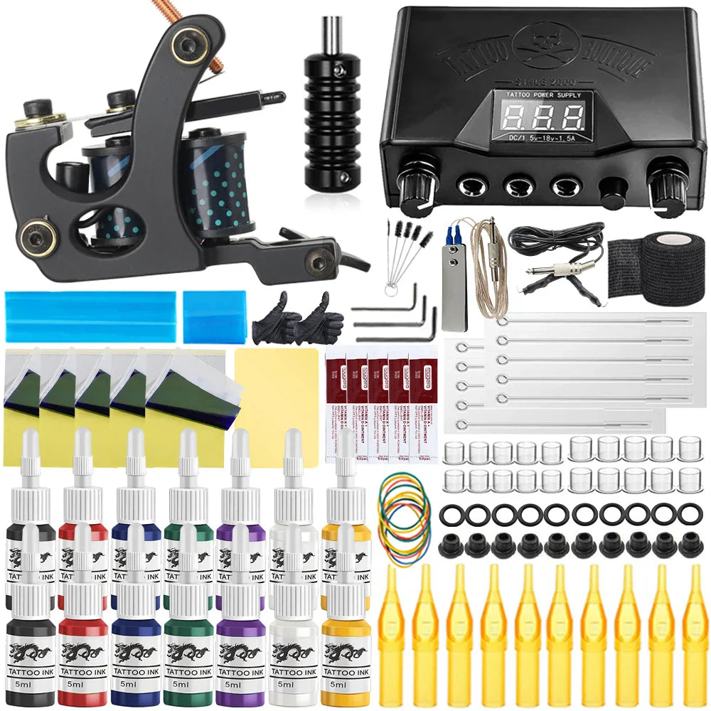 Professional Coil Tattoo Machine Kits Wraps Coil