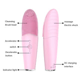 Silicone Face Washing Machine Ultrasonic Vibration Waterproof Facial