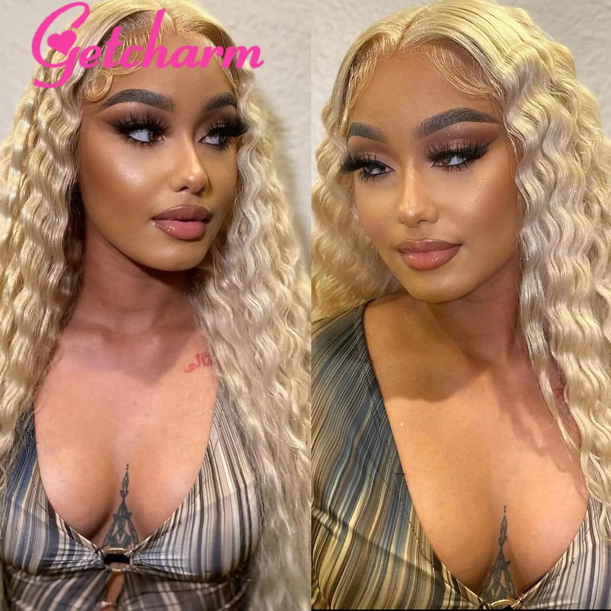 Blonde Deep Wave Frontal Wig 13X4 13X6 Transparent