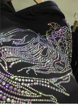Rhinestone Dragon Brand Women' Hooodies Fleece Thick