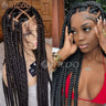 Inches Synthetic Knotless Large Square Box Braided Wigs