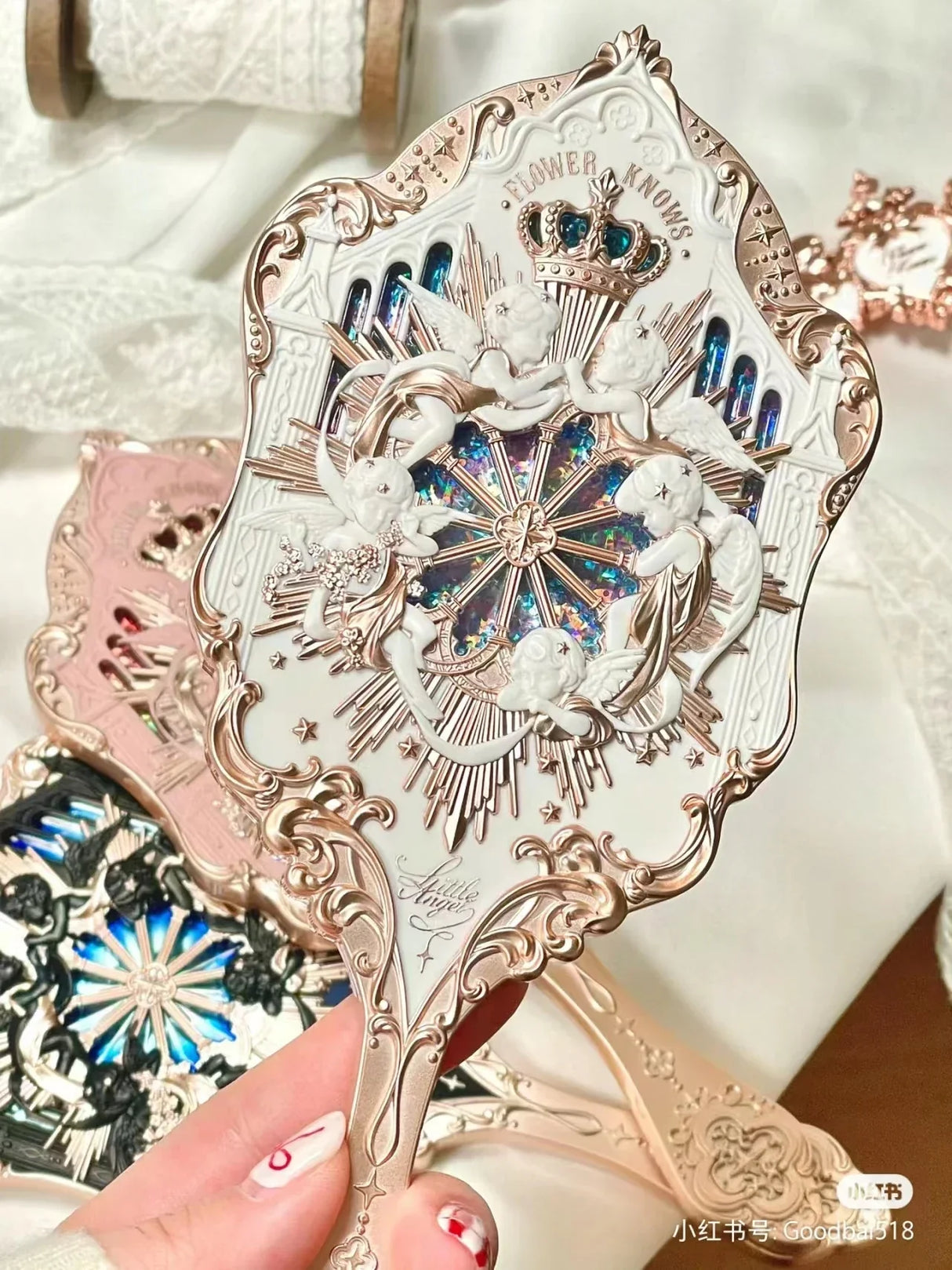 Flower Knows Little Angel Series Hand Holding Mirror