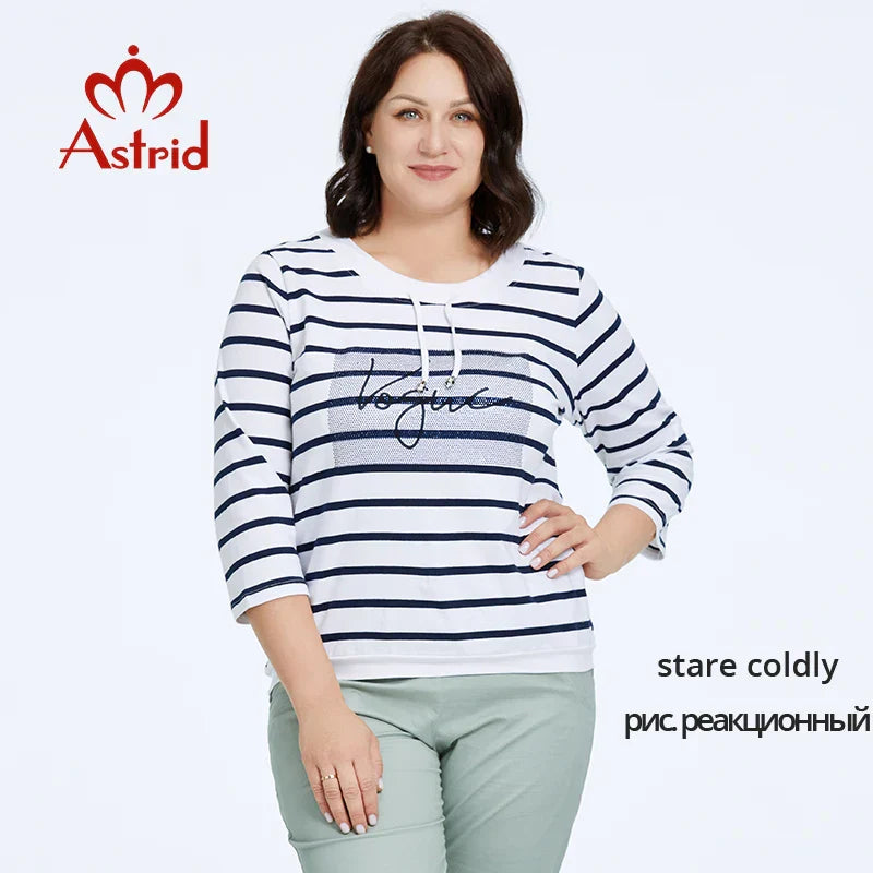 Astrid Autumn Women' T-Shirt Casual Cotton Top Female