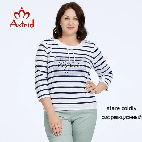 Astrid Autumn Women' T-Shirt Casual Cotton Top Female