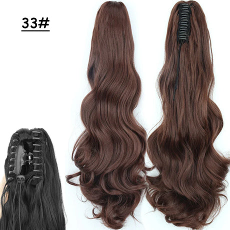 Synthetic Claw Clip On Ponytail Hair Extensions Long