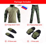 Men' Tactical Suit With Pads Combat Shirt/Pants Military