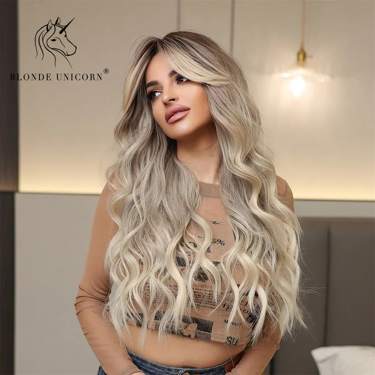 Blonde Unicorn Ombre Brown Blonde Synthetic Wig Long