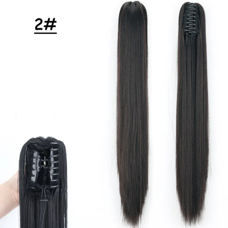 Synthetic Claw Clip On Ponytail Hair Extensions Long